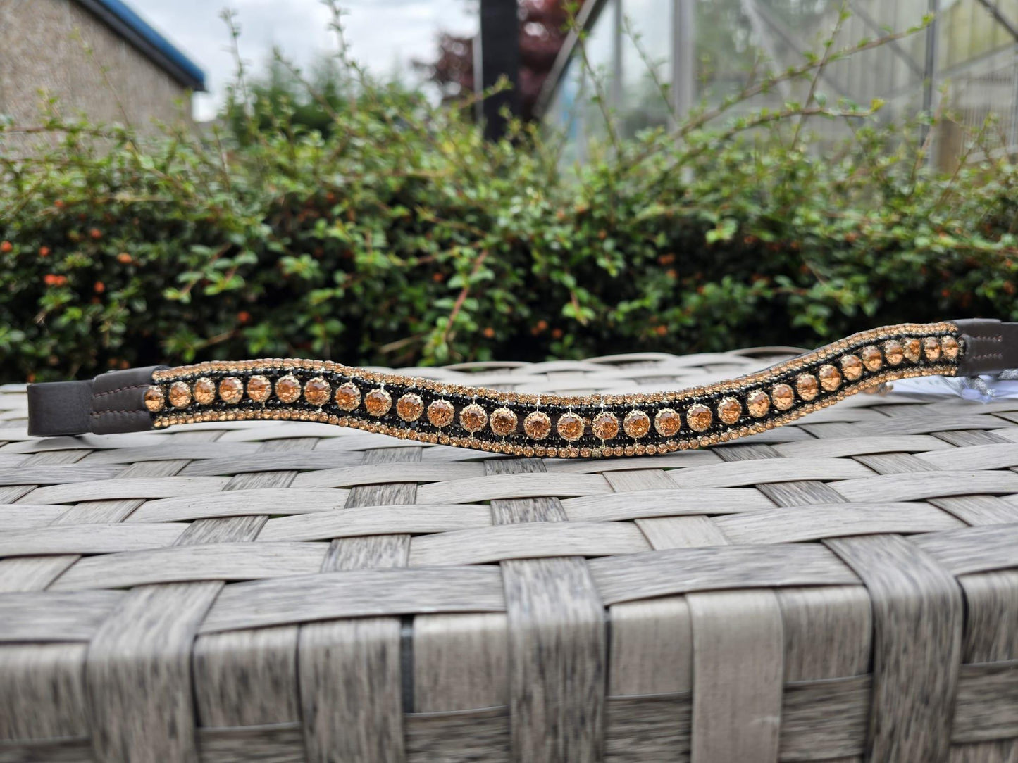 Handmade Rose Gold colour crysta Browband for horse in U Shape