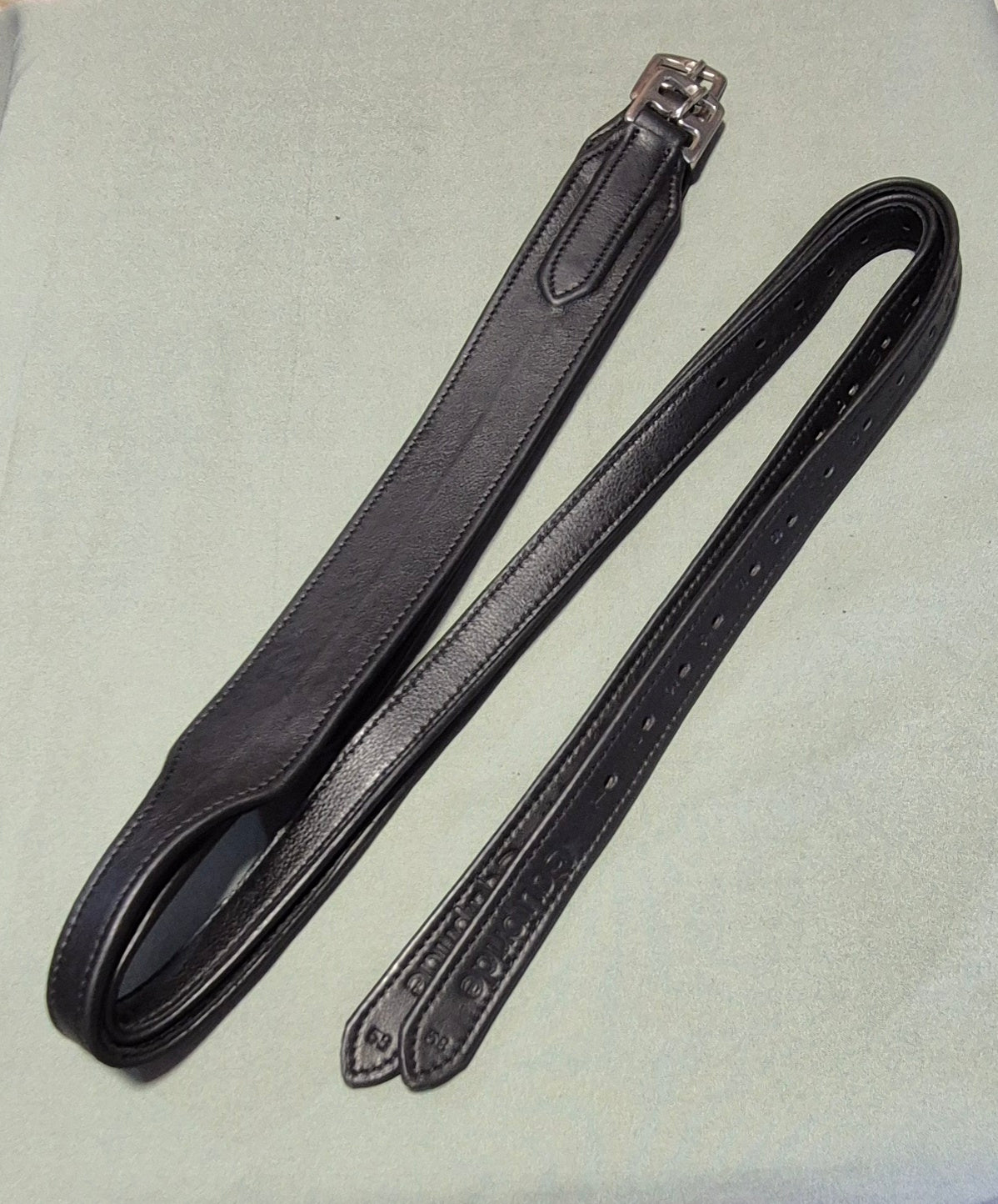 Wide Softy Cow Leather Jumping Stirrup - Nylon Core, Silver Buckle, Black & Brown Leather
