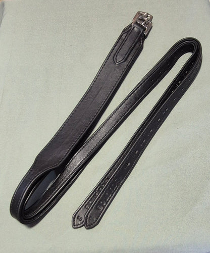 Wide Softy Cow Leather Jumping Stirrup - Nylon Core, Silver Buckle, Black & Brown Leather