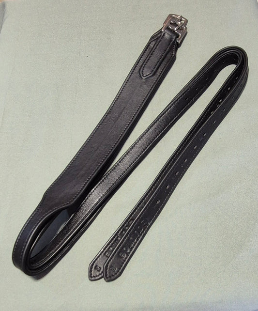 Wide Softy Cow Leather Jumping Stirrup - Nylon Core, Silver Buckle, Black & Brown Leather
