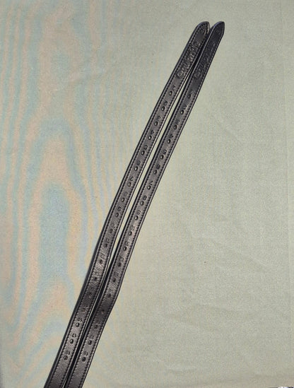 Wide Softy Cow Leather Jumping Stirrup - Nylon Core, Silver Buckle, Black & Brown Leather