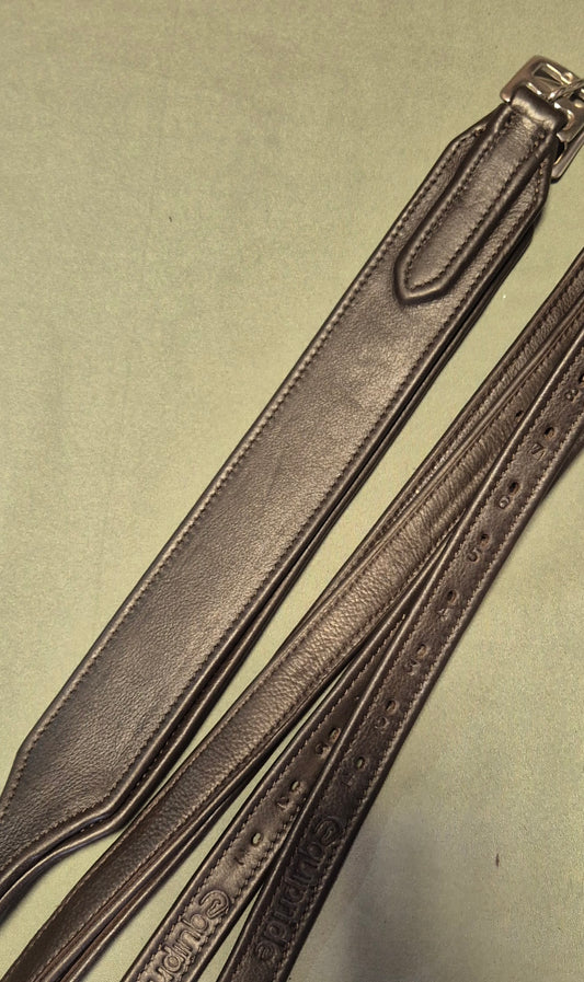 Wide Softy Cow Leather Jumping Stirrup - Nylon Core, Silver Buckle, Black & Brown Leather