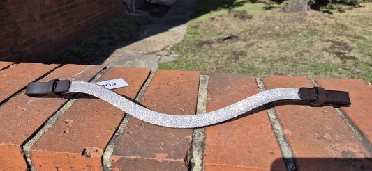 Handmade Diamante Browband for horse in U Shape CLEAR colour /quick release