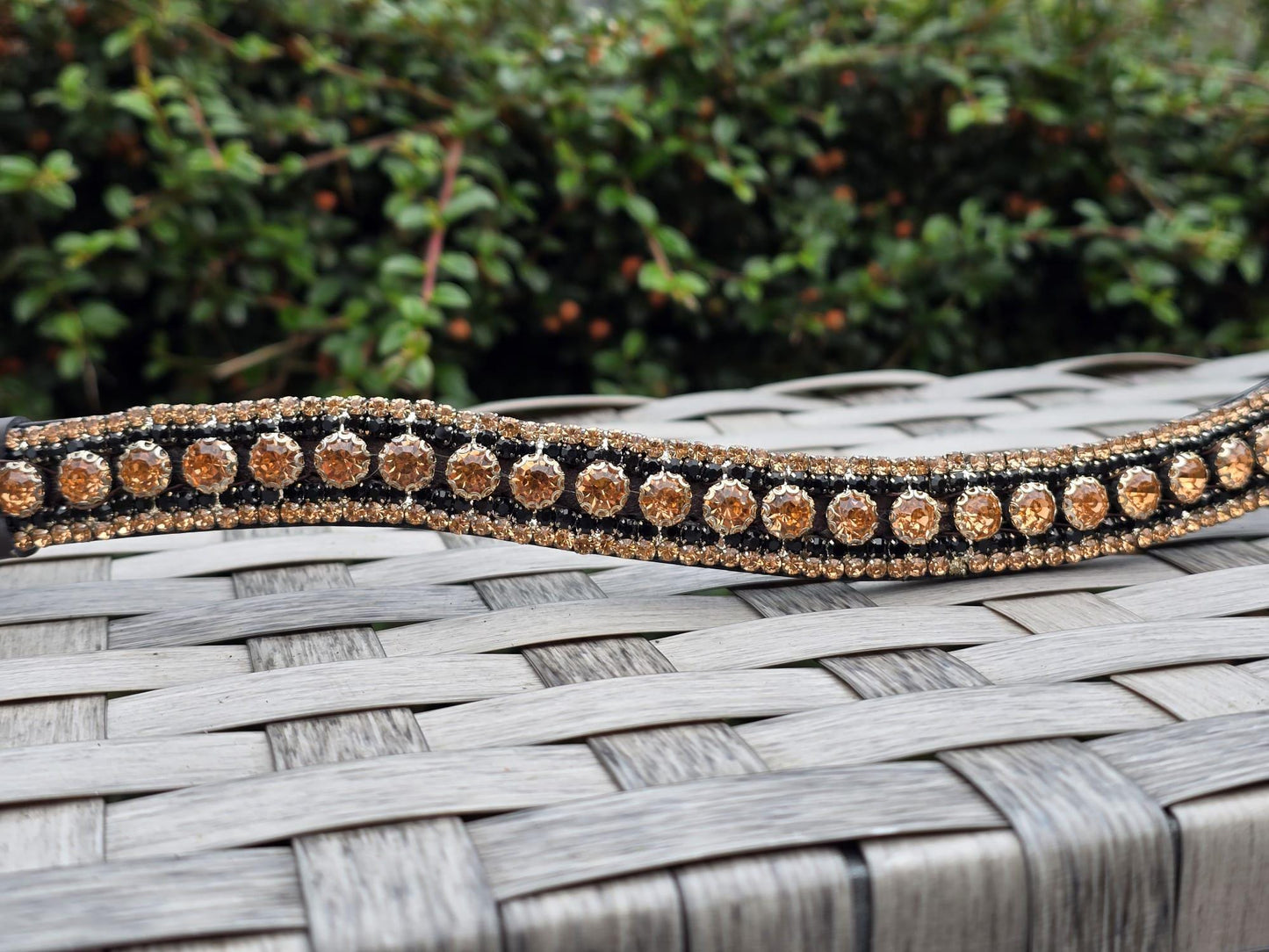 Handmade Rose Gold colour crysta Browband for horse in U Shape