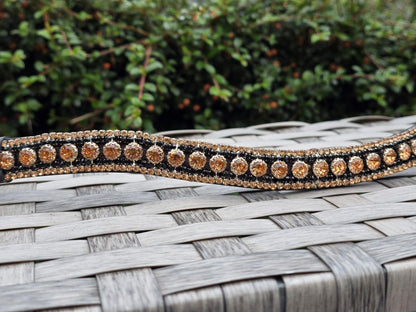 Handmade Rose Gold colour crysta Browband for horse in U Shape