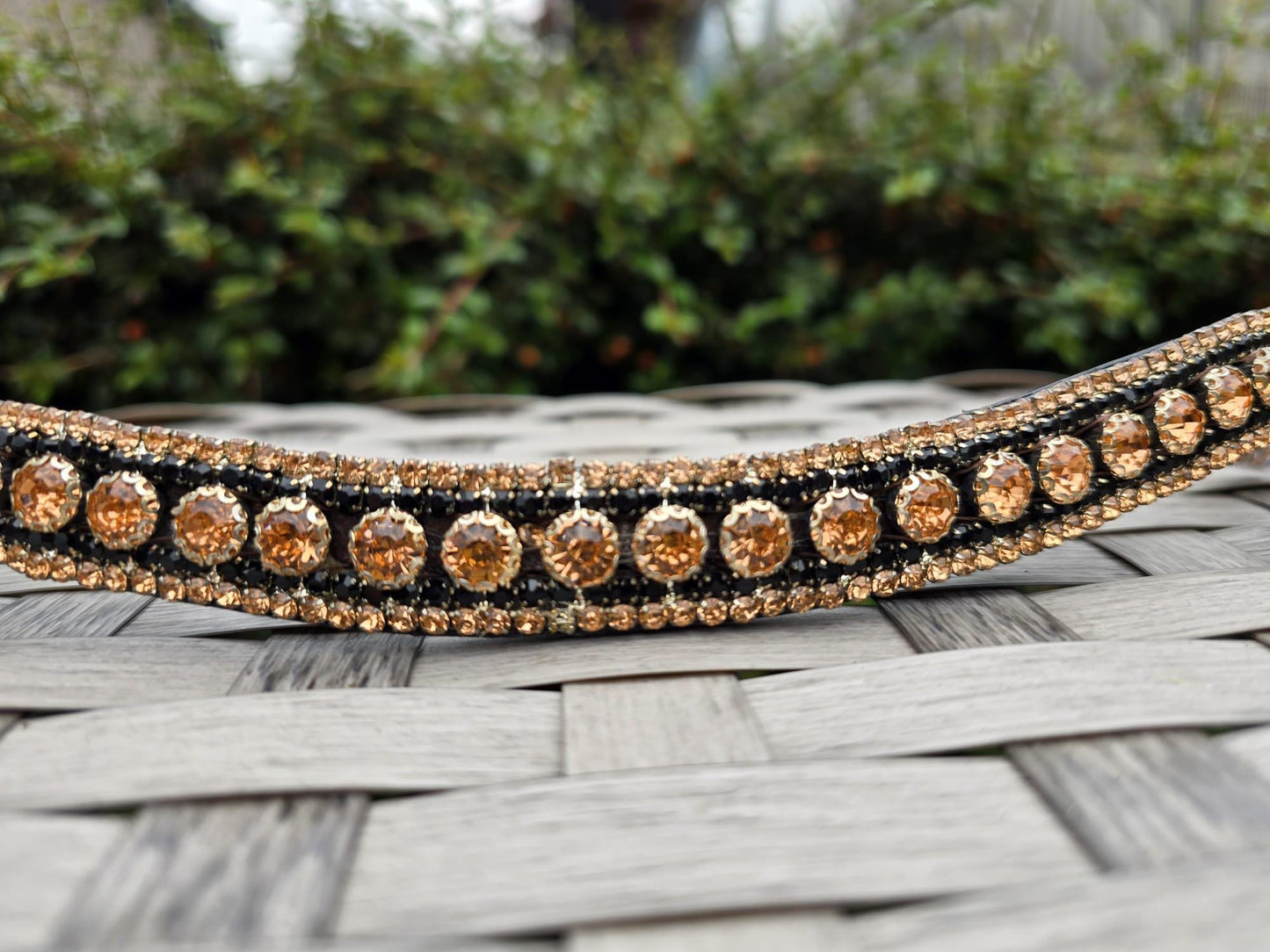 Handmade Rose Gold colour crysta Browband for horse in U Shape