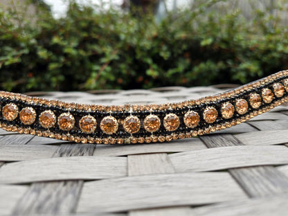 Handmade Rose Gold colour crysta Browband for horse in U Shape