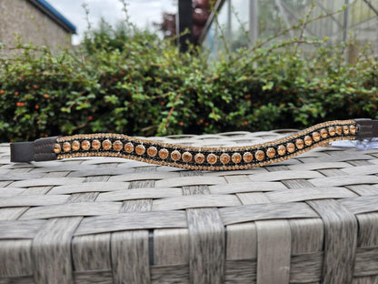 Handmade Rose Gold colour crysta Browband for horse in U Shape