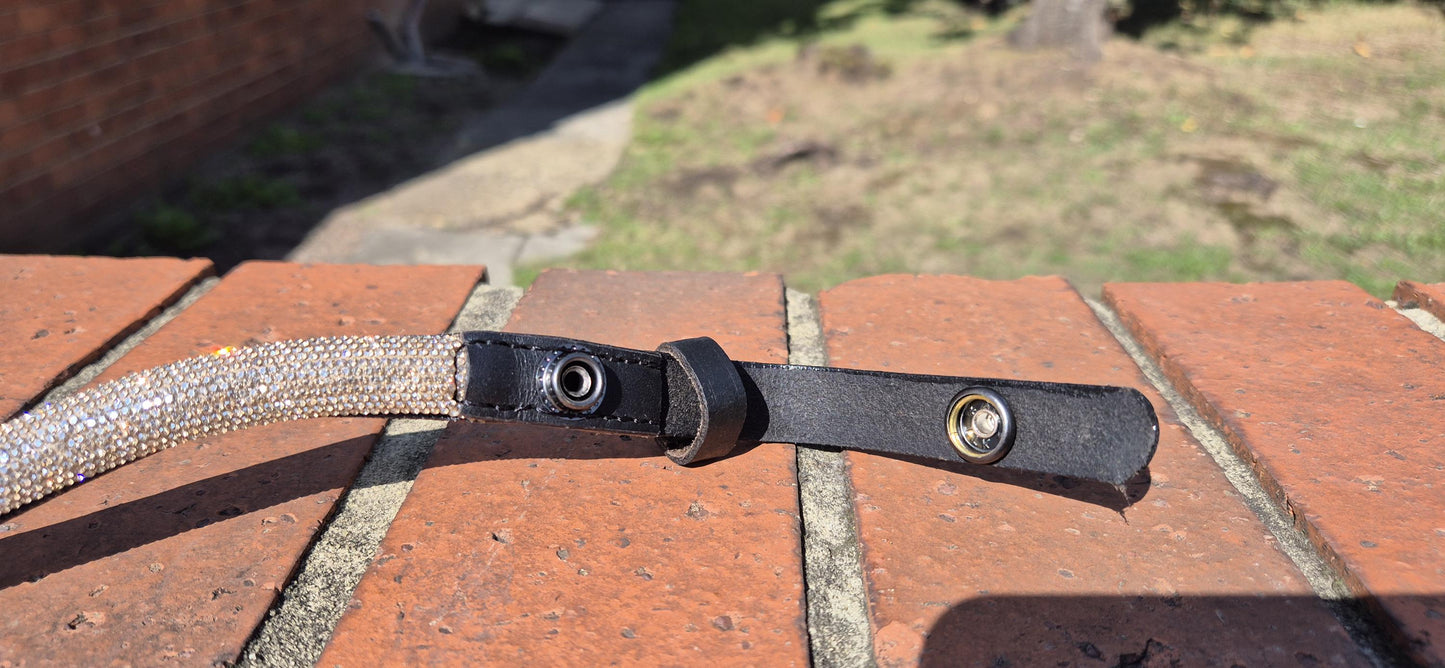 Handmade Diamante Browband for horse in U Shape ROSE GOLD colour /quick release