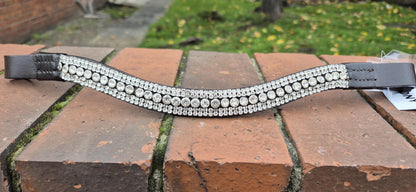 Sparkly Curve shap 5 Row Clear Crystal Horse browband ideal for dressage showing Bridle