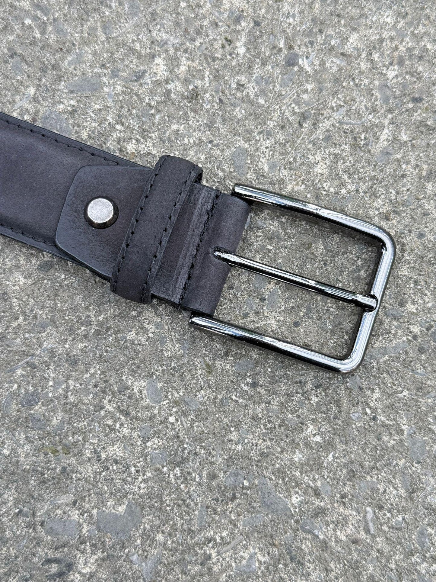 Classic Matte Black Leather Belt for mens