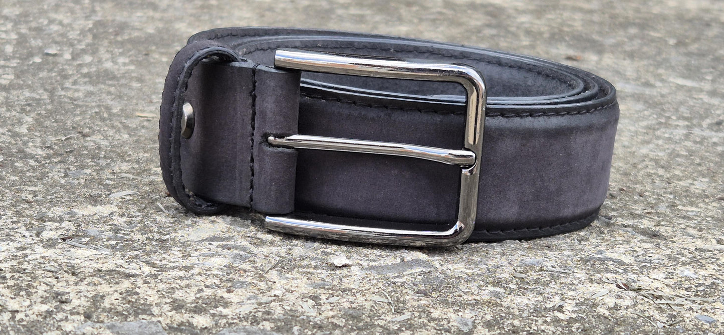 Classic Matte Black Leather Belt for mens