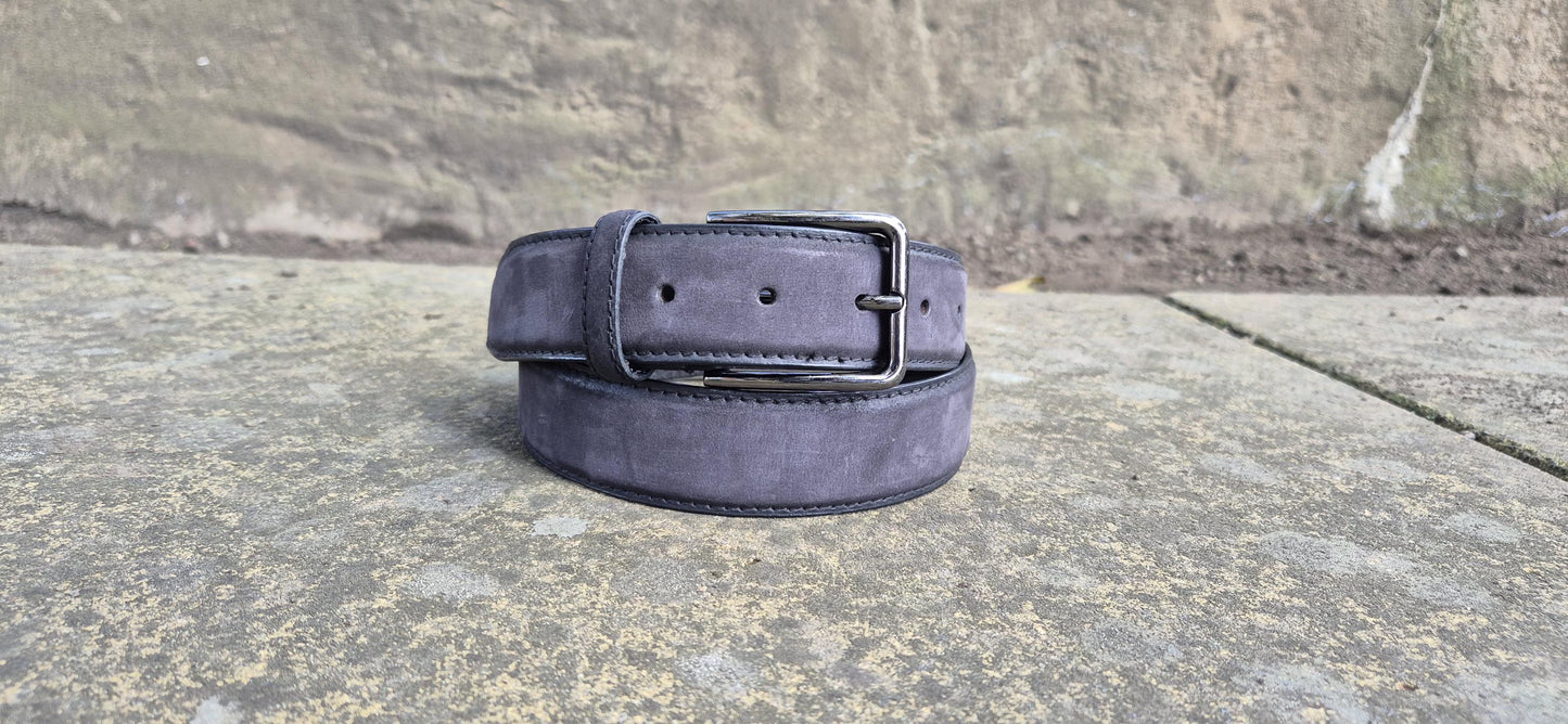Classic Matte Black Leather Belt for mens
