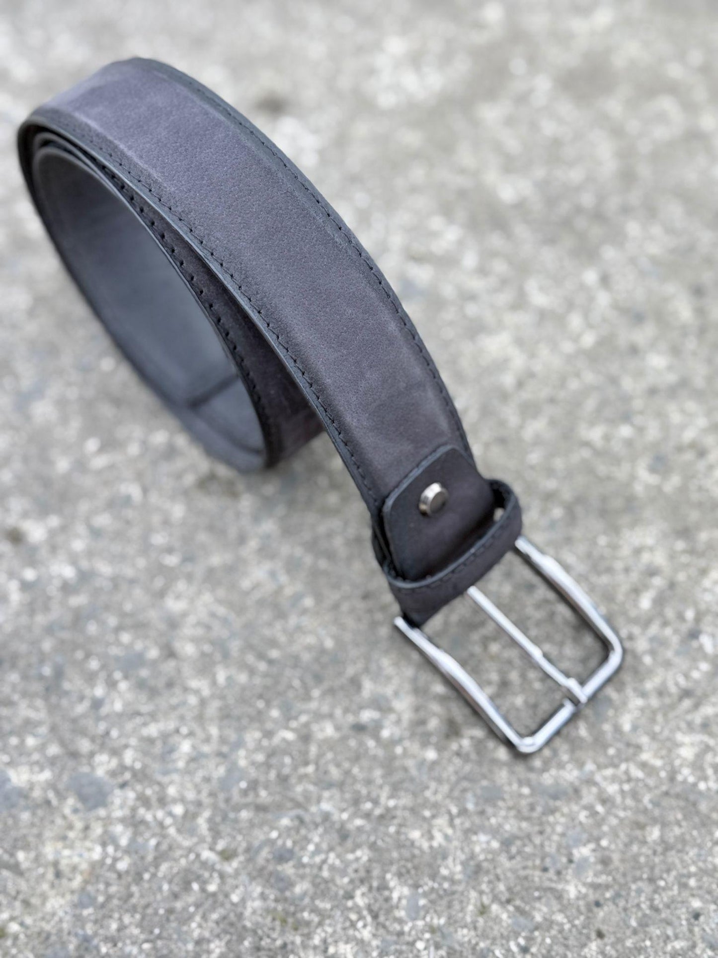 Classic Matte Black Leather Belt for mens