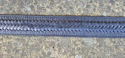Handcrafted Unisex Black Braided Leather Belt with Silver Buckle