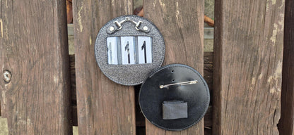 Glitter round number holder competition number badge for bridle and saddle pads