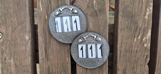 Glitter round number holder competition number badge for bridle and saddle pads