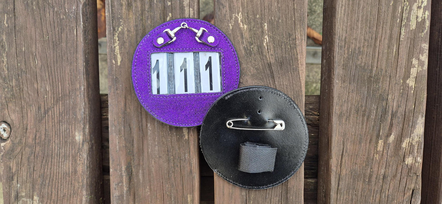 Glitter round number holder competition number badge for bridle and saddle pads