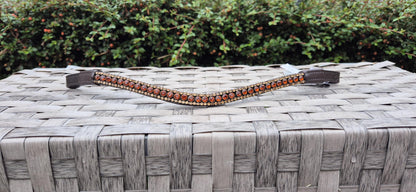 Handmade champagne Gold Crystal Horse Browband - Curve Shape