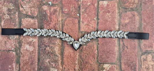 Sparkly V shap Clear crystal Browband ideal for dressage showing Bridle
