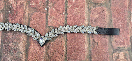 Sparkly V shap Clear crystal Browband ideal for dressage showing Bridle