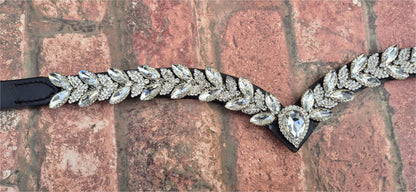 Sparkly V shap Clear crystal Browband ideal for dressage showing Bridle