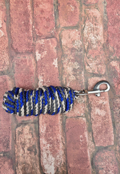 Royalblue/Grey Braided Headcollar & Matching Lead Rope