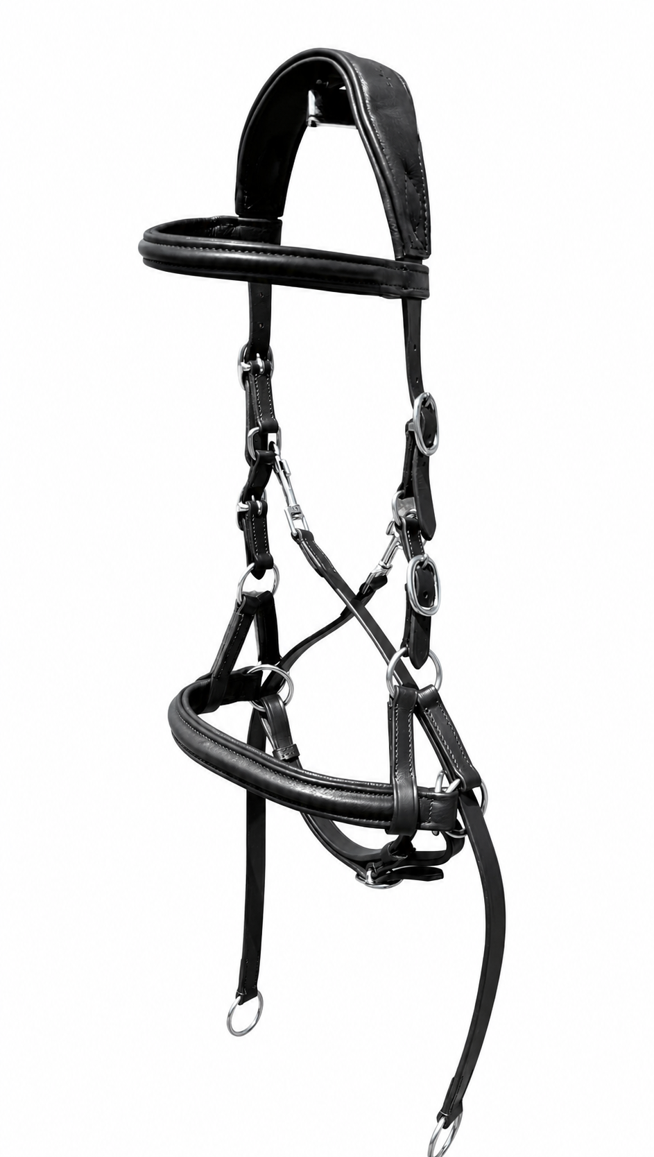 Horse Padded Comfort Bitless Bridle Cross-Over Side-Pull Size Full/Cob/Pony