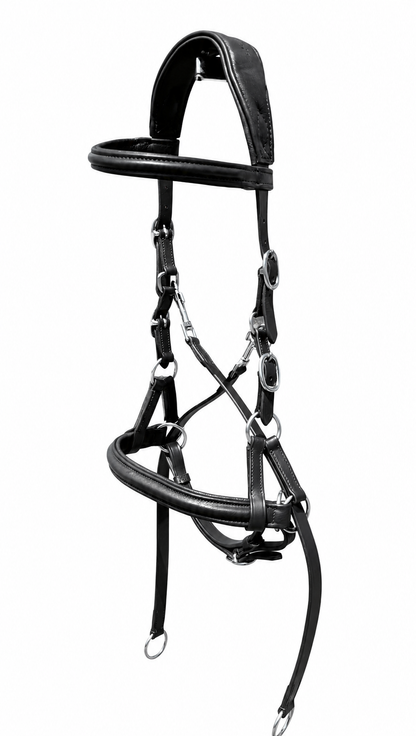 Horse Padded Comfort Bitless Bridle Cross-Over Side-Pull Size Full/Cob/Pony